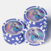 Aurora Borealis Fantasy Rainbow Glitter Eenhoorn Poker Chips (Opstapeling)