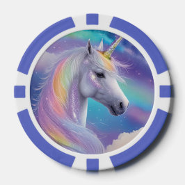 Aurora Borealis Fantasy Rainbow Glitter Eenhoorn Poker Chips