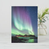 Aurora borealis feestdagenkaart (Staand voorkant)