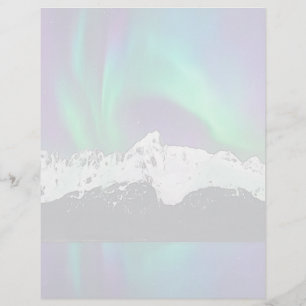 Aurora Borealis - Feuille de papier à lettres de 8
