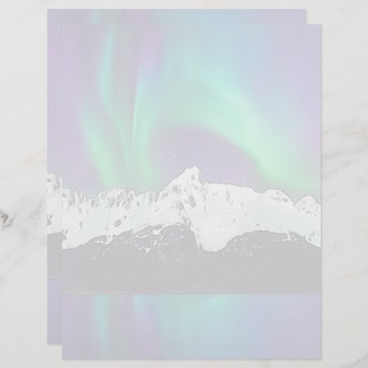 Aurora Borealis - Feuille de papier à lettres de 8 (Devant / Derrière)