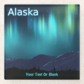 Aurora Borealis Glazen Onderzetter (Voorkant)