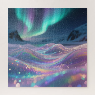 Aurora Borealis Glinsterende Golven Fantasie Legpuzzel