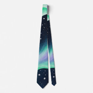 Aurora Borealis, Groen & Paarse Patroon Stropdas