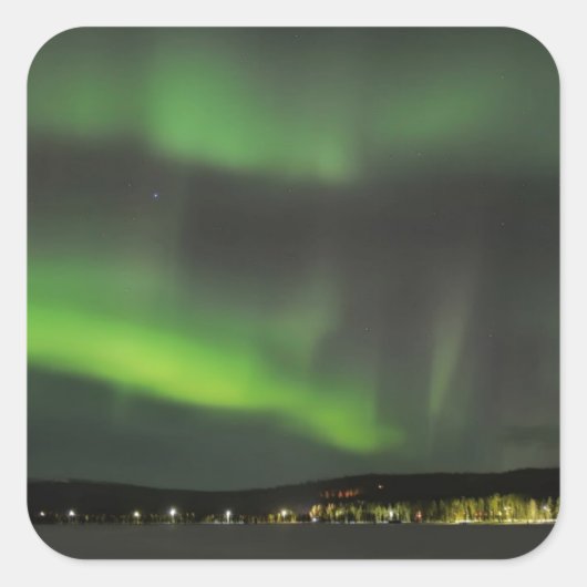 Aurora borealis in de lucht sticker (Voorkant)
