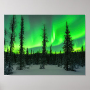 Aurora borealis in het poster