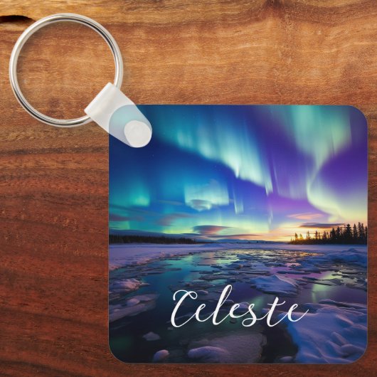 Aurora Borealis Iridescent Twilight Sleutelhanger (Voorkant)