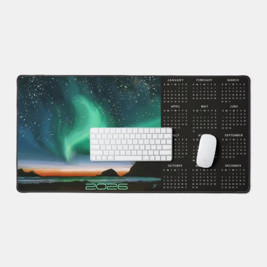 Aurora Borealis - Kalender 2026 Bureaumat (Keyboard & Muis)