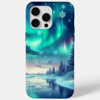 Aurora borealis/Kerstmis/Winter iPhone 15 Pro Max Hoesje