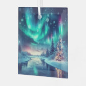 Aurora borealis/Kerstmis/Winter Glas Ornament (Voorkant links)