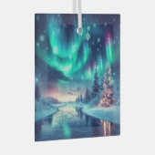 Aurora borealis/Kerstmis/Winter Glas Ornament (Voorkant Rechts)