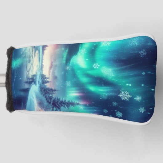 Aurora borealis/Kerstmis/Winter Golfheadcover (Voorkant)