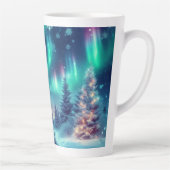 Aurora borealis/Kerstmis/Winter Latte Mok (Rechts)
