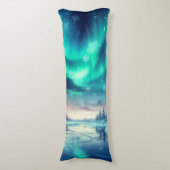 Aurora borealis/Kerstmis/Winter Lichaamskussen (Voorkant Verticaal)