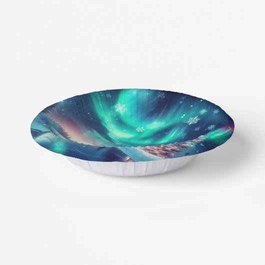 Aurora borealis/Kerstmis/Winter Papieren Kommen (Gebogen)