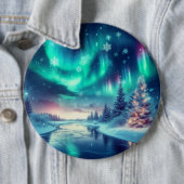Aurora borealis/Kerstmis/Winter Ronde Button 6,0 Cm (In situ)
