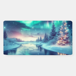 Aurora borealis/Kerstmis/Winter Spandoek