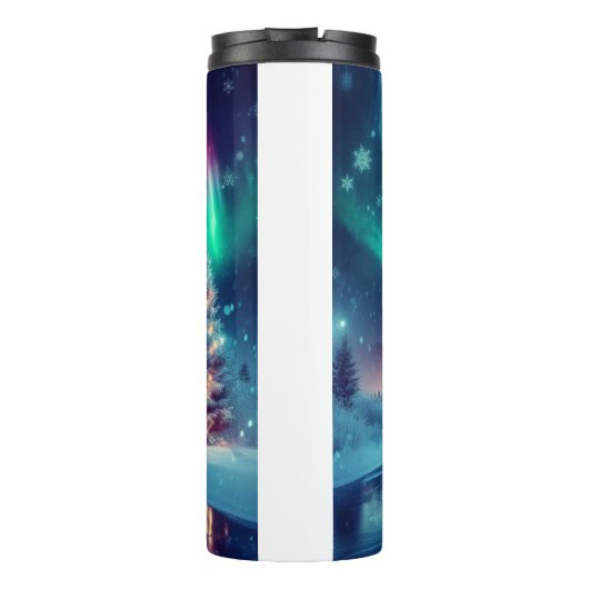 Aurora borealis/Kerstmis/Winter Thermosbeker (Achterkant)