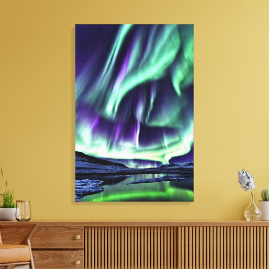 Aurora Borealis Kunst Canvasprint Canvas Afdruk (Insitu (Woonkamer))