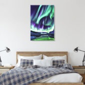 Aurora Borealis Kunst Canvasprint Canvas Afdruk (Insitu (Slaapkamer))