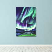 Aurora Borealis Kunst Canvasprint Canvas Afdruk (Insitu (Houten vloer))