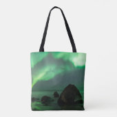 Aurora Borealis Lofoten Beach Norway Draagtas (Achterkant)