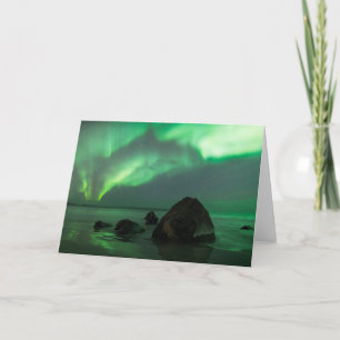 Aurora Borealis Lofoten-strand Noorwegen Kaart