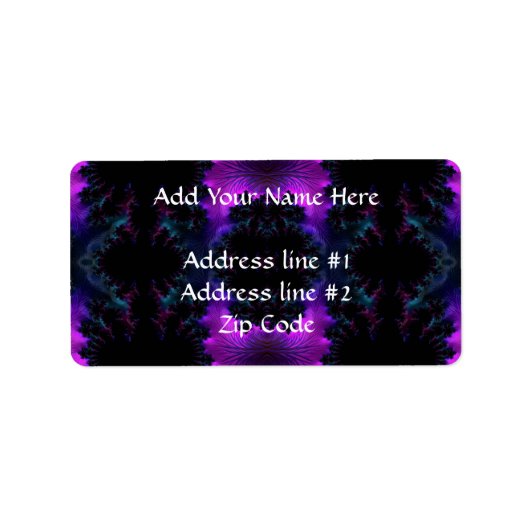 Aurora Borealis, Midnight Fractal Abstract Etiket (Voorkant)