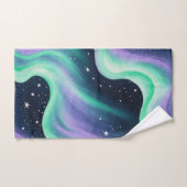 Aurora Borealis, motif vert et violet (Serviette à main)