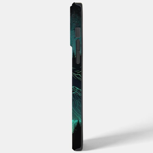 Aurora Borealis Mountains iPhone Case (Achterkant / Links)