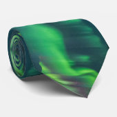 Aurora Borealis Mystical Boho Groen Blauw Stropdas (Opgerold)