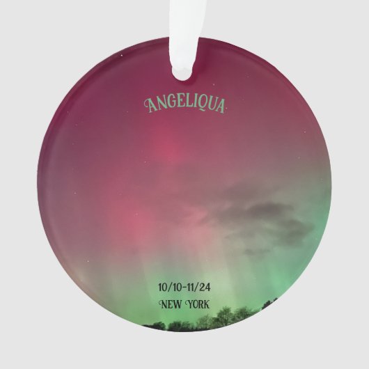 Aurora Borealis Naam Datum Acryl Ornament (voorkant)
