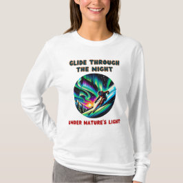 Aurora Borealis Nacht Skiën Avontuur T-shirt