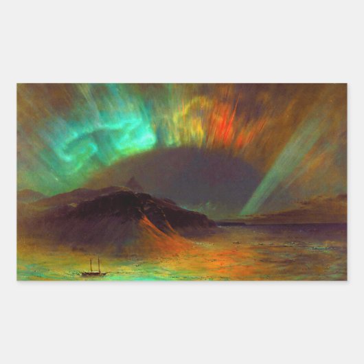 Aurora Borealis, noordelijke lammeren Rechthoekige Sticker (Voorkant)