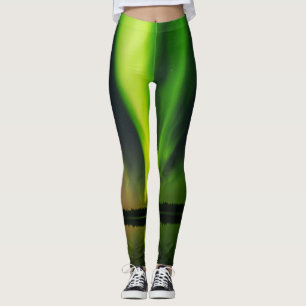 Aurora Borealis Noordelijke lichten Alaska, hemel Leggings