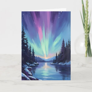 Aurora Borealis Noorderlicht Aquarel Kaart