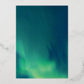 Aurora Borealis Noorderlicht Gold Folie Wedding Folie Uitnodiging (Achterkant)