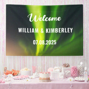 Aurora Borealis Noorderlicht Groene Trouwbanner Spandoek