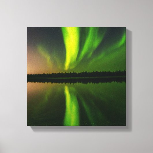 Aurora Borealis noorderlichten Noorwegen Canvas Afdruk (Voorkant)