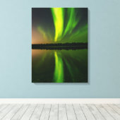 Aurora Borealis noorderlichten Noorwegen Canvas Afdruk (Insitu (Houten vloer))