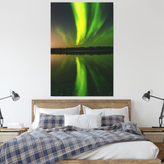 Aurora Borealis noorderlichten Noorwegen Canvas Afdruk (Insitu (Slaapkamer))
