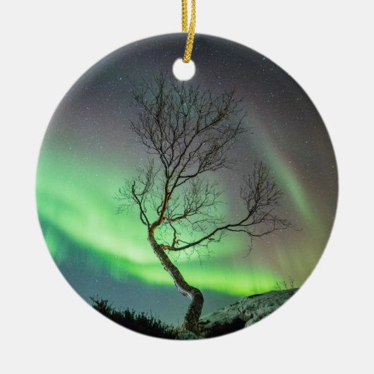 Aurora Borealis Noorwegen Keramisch Ornament (Voorkant)