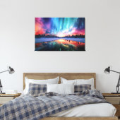 Aurora Borealis, Northern Lights, Canvas Afdruk (Insitu (Slaapkamer))
