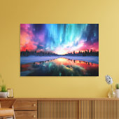 Aurora Borealis, Northern Lights, Canvas Afdruk (Insitu (Woonkamer))