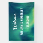 Aurora Borealis Northern Lights Green Wedding Spandoek (Verticaal)