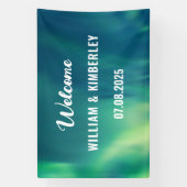 Aurora Borealis Northern Lights Green Wedding Spandoek (Verticaal)