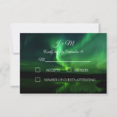 Aurora Borealis Northern Lights Wedding RSVP (Devant)