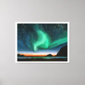 Aurora Borealis - olieverfschilderij Canvas Afdruk (Voorkant)