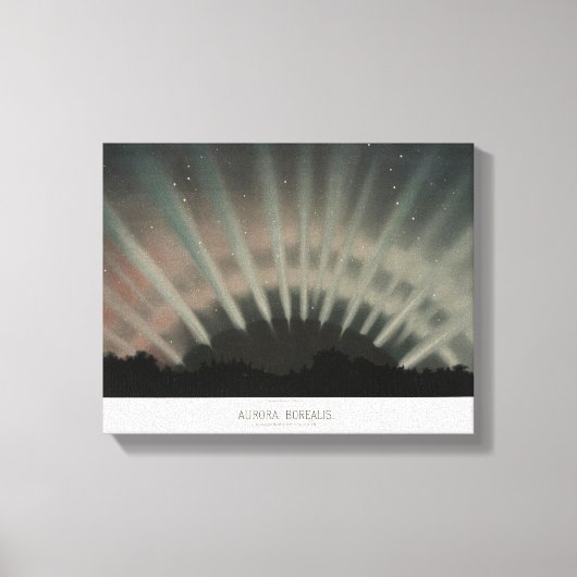 Aurora Borealis Print, Trouvelot, 1881, teruggezet Canvas Afdruk (Voorkant)