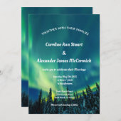 Aurora Borealis Stars Sky Wedding Kaart (Voorkant / Achterkant)